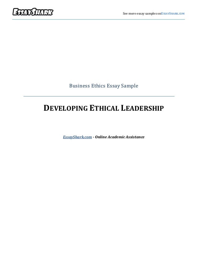ethical leadership business essay